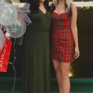 ✠💋Punk-RØCK🔥STEADY RED Tartan / Plaid Mini Dress💋✠